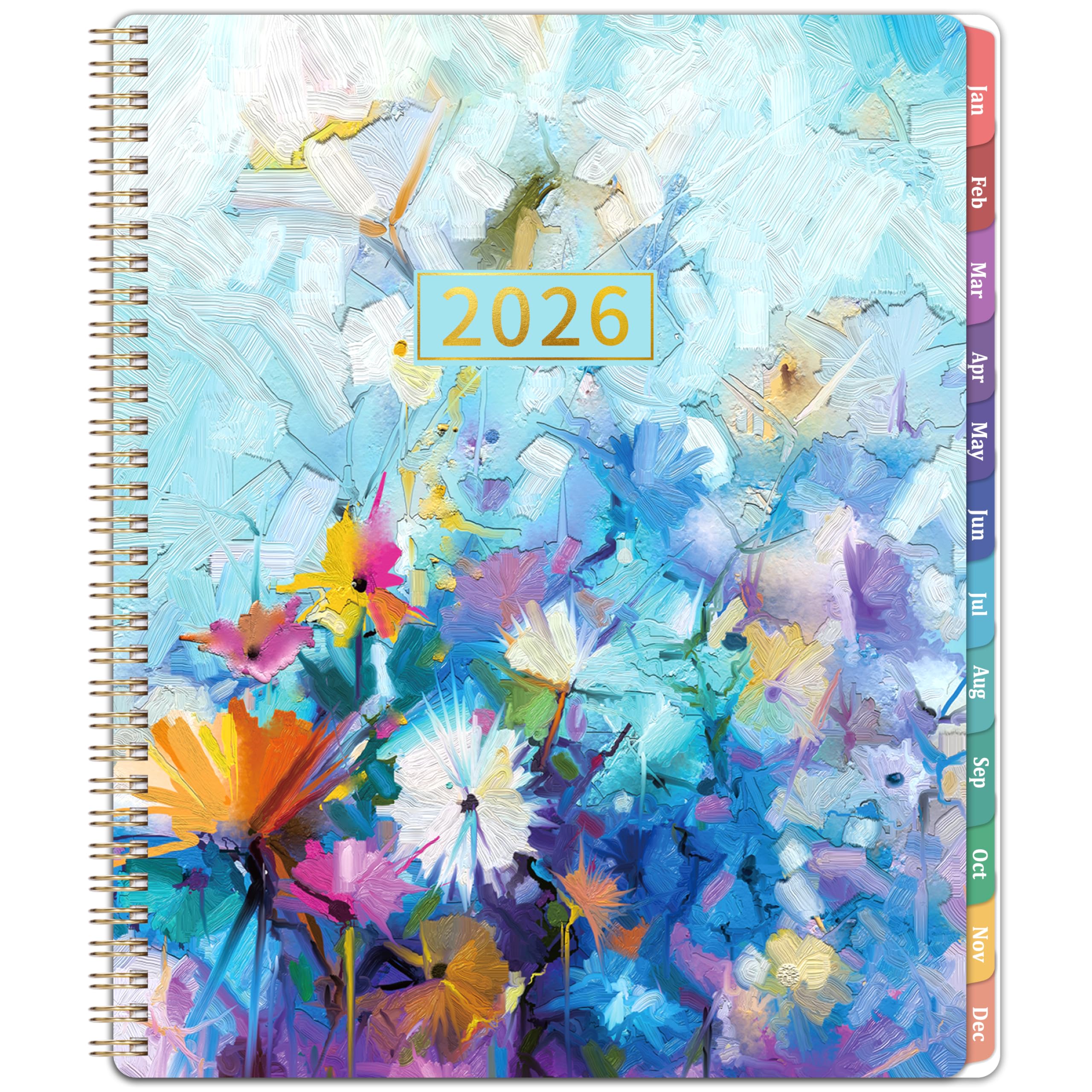 Photo 1 of 2026 Planner - 2026 Planner Weekly and Monthly, January 2026 - December 2026, 8.5" x 11", Calendar Planner 2026 with Colorful Monthly Tabs, Twin-wire Binding, Holidays, Back Pocket
