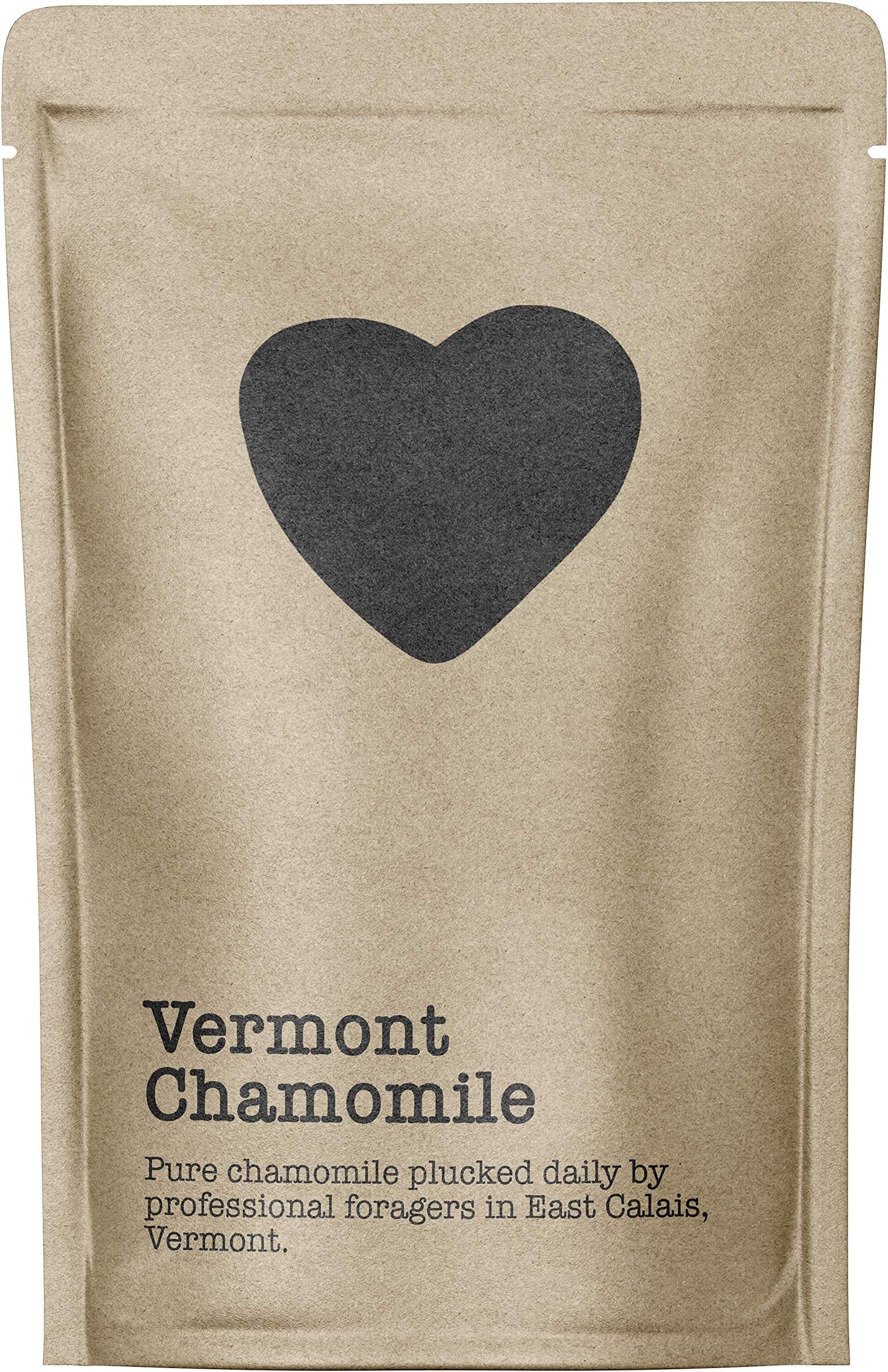 Vermont Chamomile, 15-20 Servings, Eco-Conscious Zip Pouch, Caffeine Free, Pure Loose Leaf Tea Grown in America