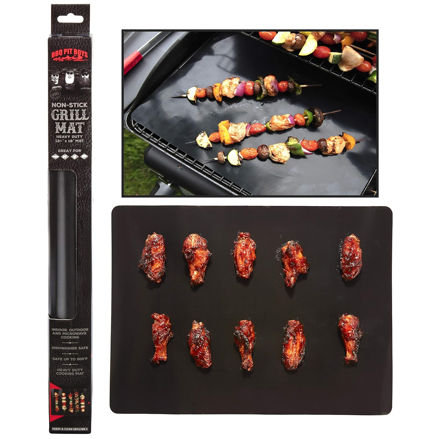 Bbq Pit Boys Grilling Mat 12 X 18 Grilling Sheet Baking Pan Liner Reusable Design Indoor Outdoor Safe Grill Oven Microwave Amazon In Garden Outdoors