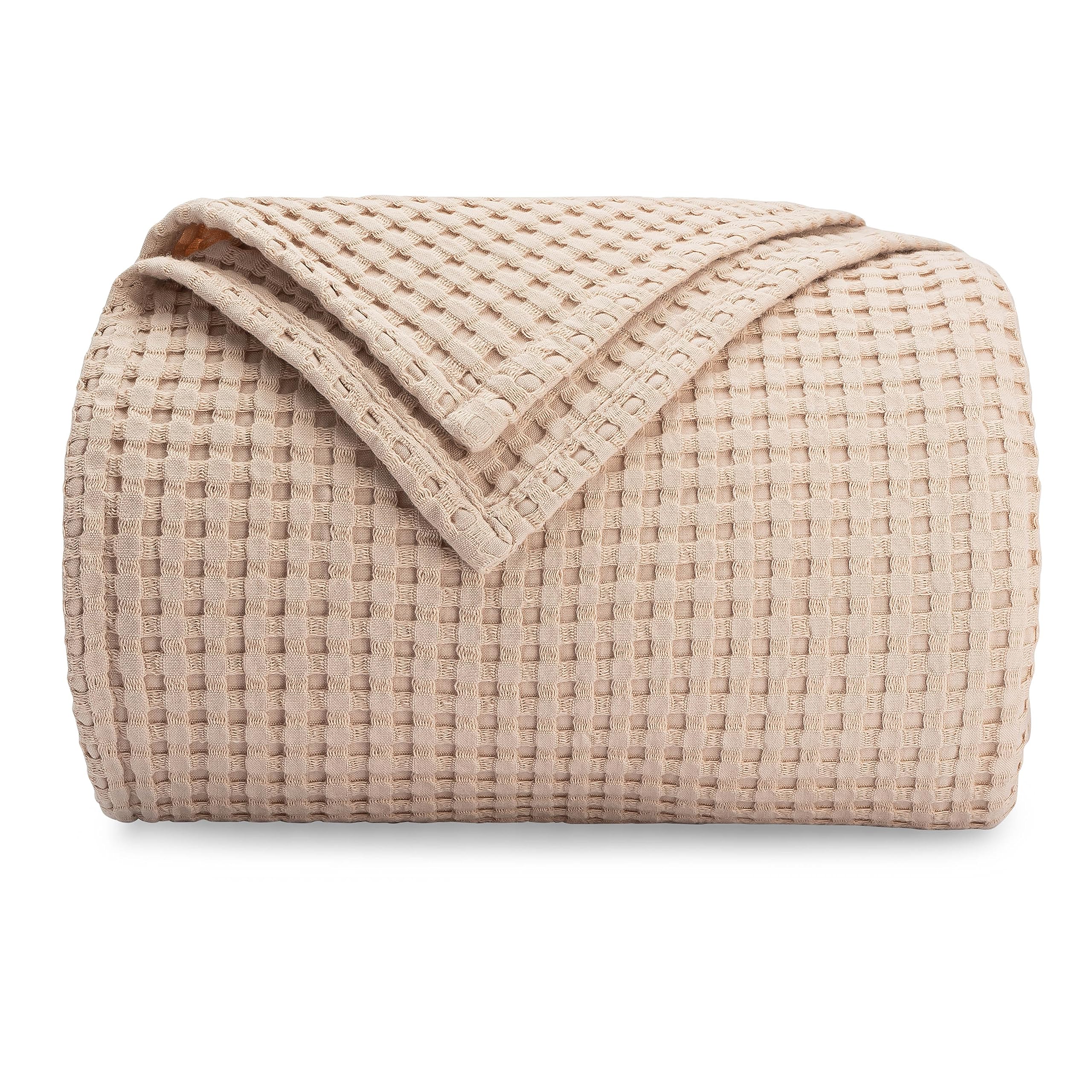 Comfy Cubs Waffle Blanket Twin, 229 cm x 168 cm - Lightweight & Breathable, 100% Cotton Blanket - Soft Waffle Weave for All Seasons - Luxurious & Cozy Layer for Couch, Sofa, or Bed - Blush