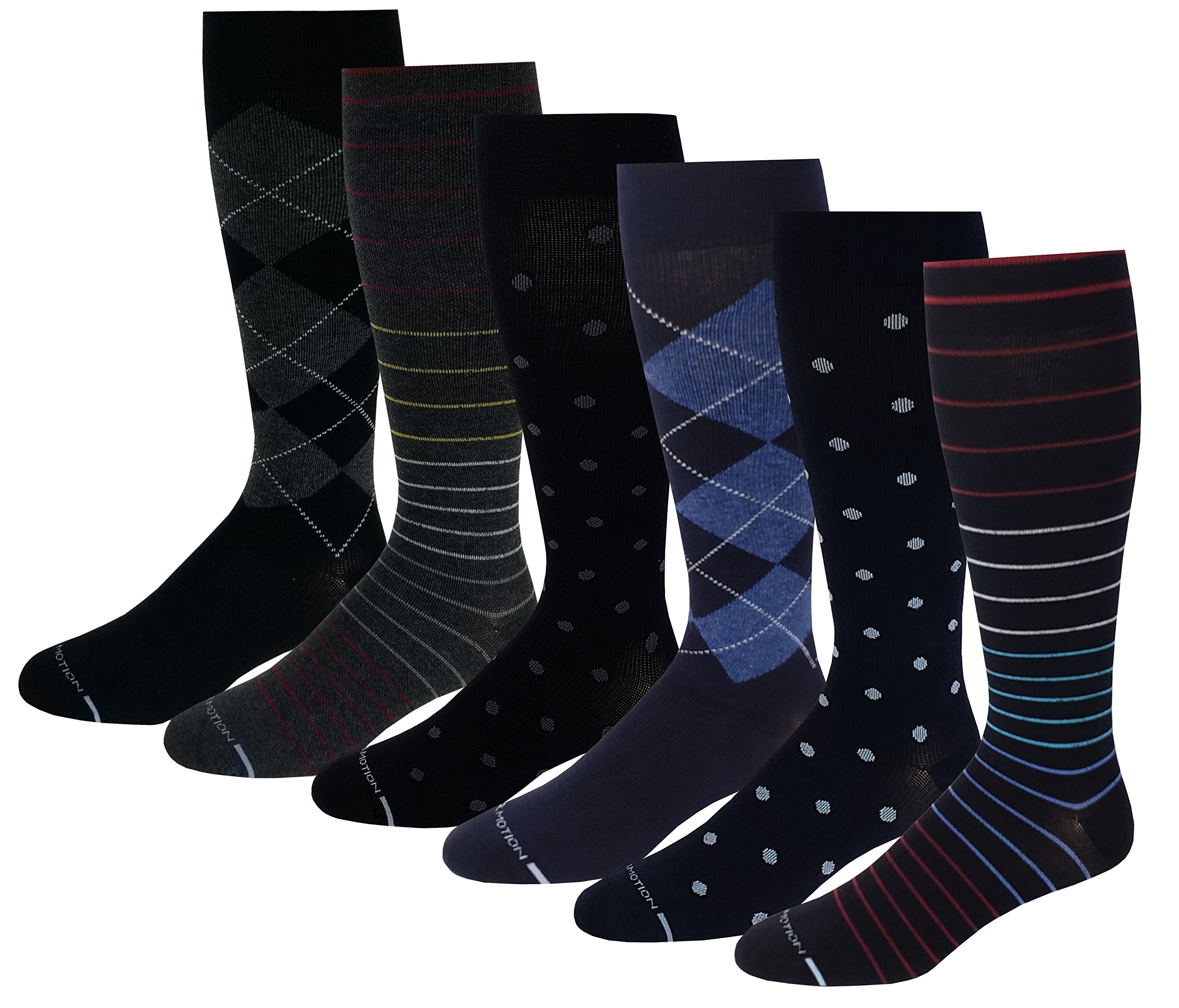 6 Pairs Pack Women Dr Motion Graduated Compression Knee