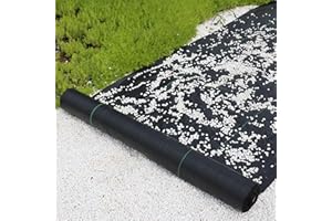 LIUJIAYI 2.4oz-5FTx500FT Weed Barrier Landscape Fabric - Durable Weed Block Gardening Ground Cover Mat, Woven Geotextile Fabric for Underlayment, Commercial Driveway Stabilization, Weed Control Cloth