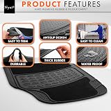 Nyxi 5 Piece Rubber Car Mat Set Front Rear Boot Mat 120x80 Universal view 3