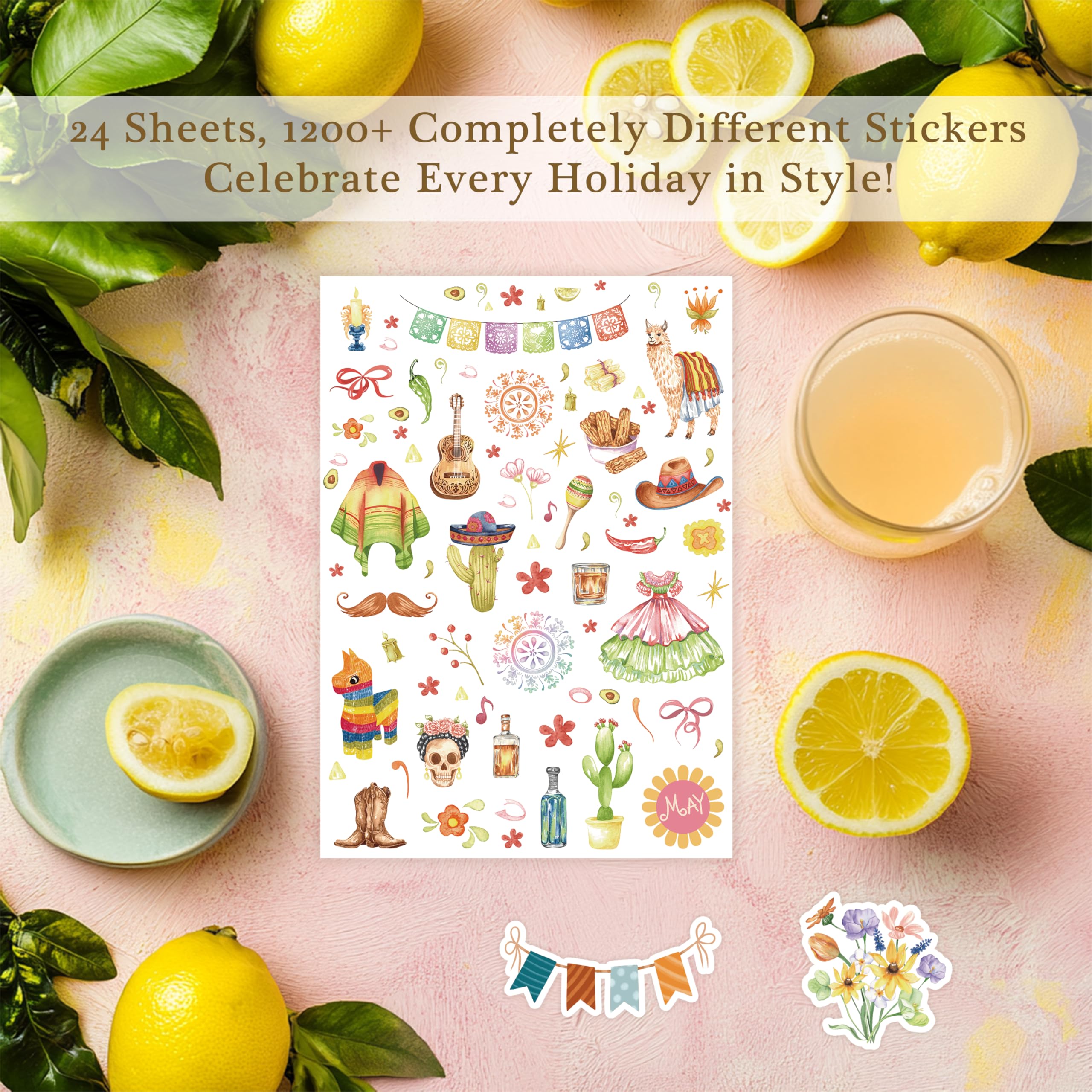 Planner Stickers (24 Page, 1000+ Stickers, Multicolor, Paper, Vintage Style, Holiday & Seasonal Themed, Planner & Scrapbook Accessories)