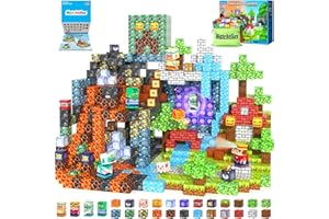 MATCHTILES Magnetic Blocks Toys, Build Mine Magnet World Set, Magnetic Tiles Building for Boys & Girls Age 4-8 5-7, STEM Montessori Sensory Toys for Toddlers Kids Gifts