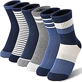 MOGGEI Boys Kids Girls Athletic Socks Basketball Sport Youth Crew Cotton Breathable Outdoor Socks 6 Pairs