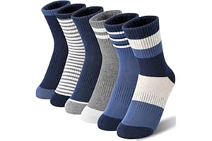 MOGGEI Boys Kids Girls Athletic Socks Basketball Sport Youth Crew Cotton Breathable Outdoor Socks 6 Pairs