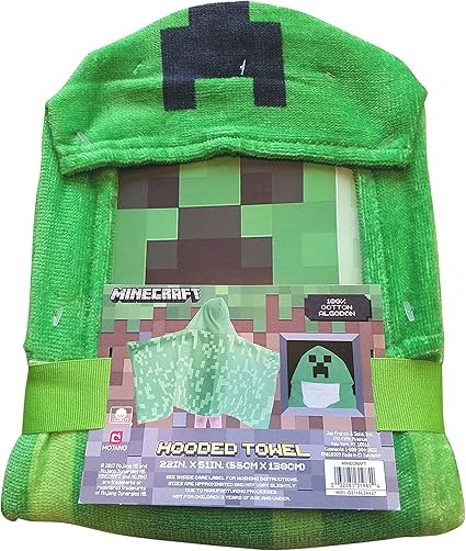 minecraft hooded towel