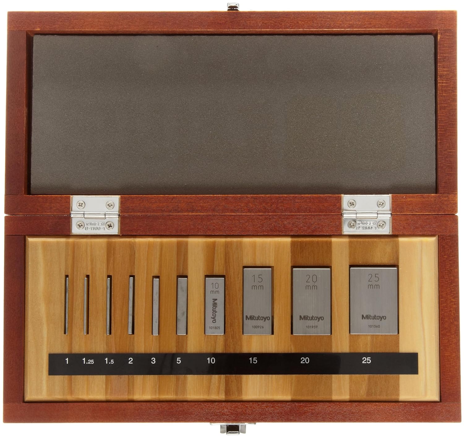 Mitutoyo Steel Rectangular Micrometer Inspection Gage Block Set, ASME