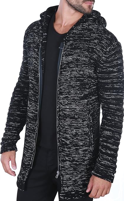 Karl's People Herren Strickjacke mit Kapuze K-115