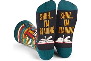 Lavley Book and Reading Socks - Funny gift for book lovers - Cozy socks for men and women - Great for birthdays or Christmas