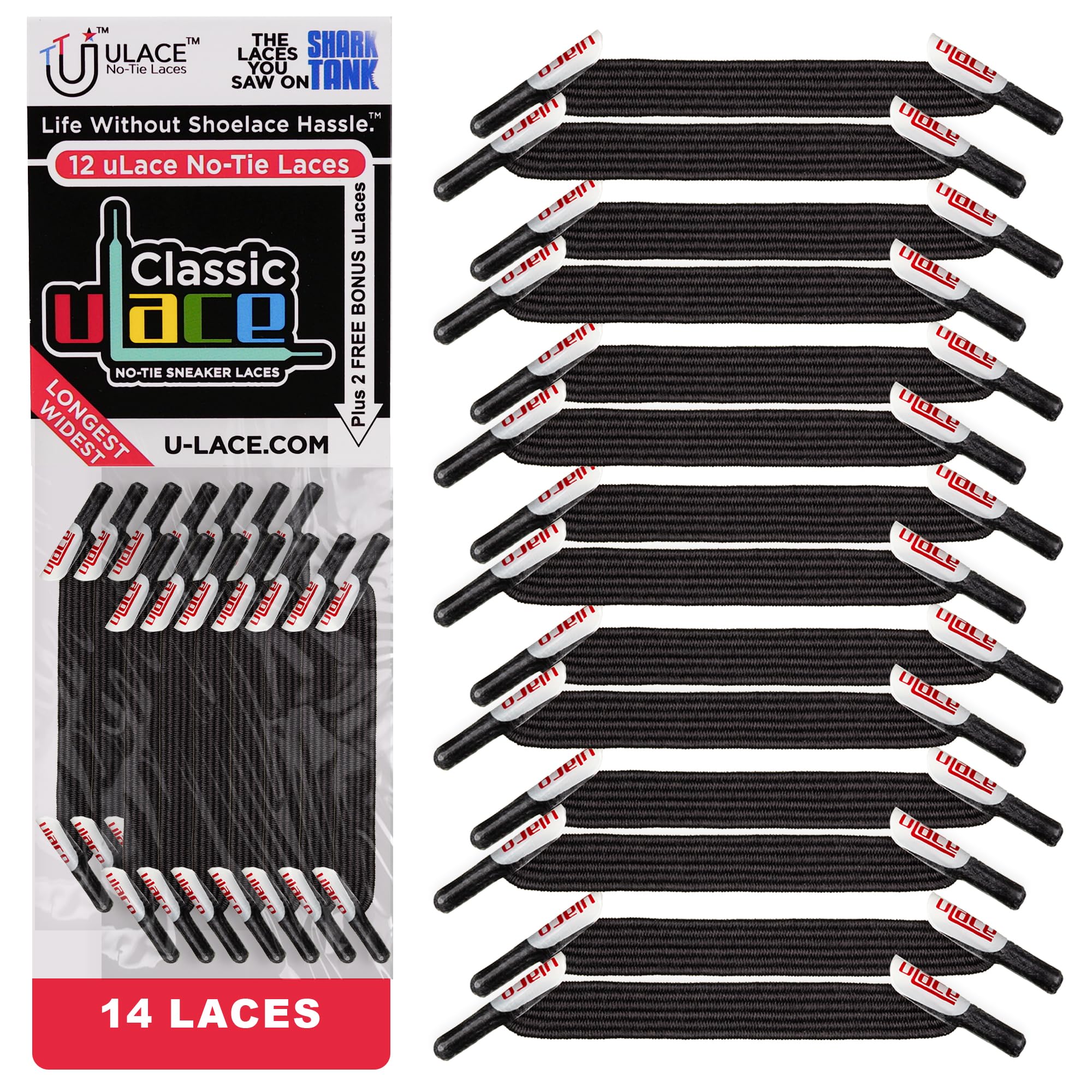 uLace Classic No-Tie Shoelaces - Shoe Laces for