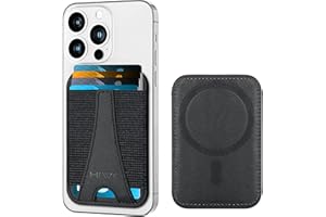 HiWe For Magsafe Wallet, Eiffel-Tower Magnetic Card Wallet Holder for iPhone 16/15/14/13/12 Series, Leather Wallet, Fit 6 Cards, Slim, RFID Blocking, Black