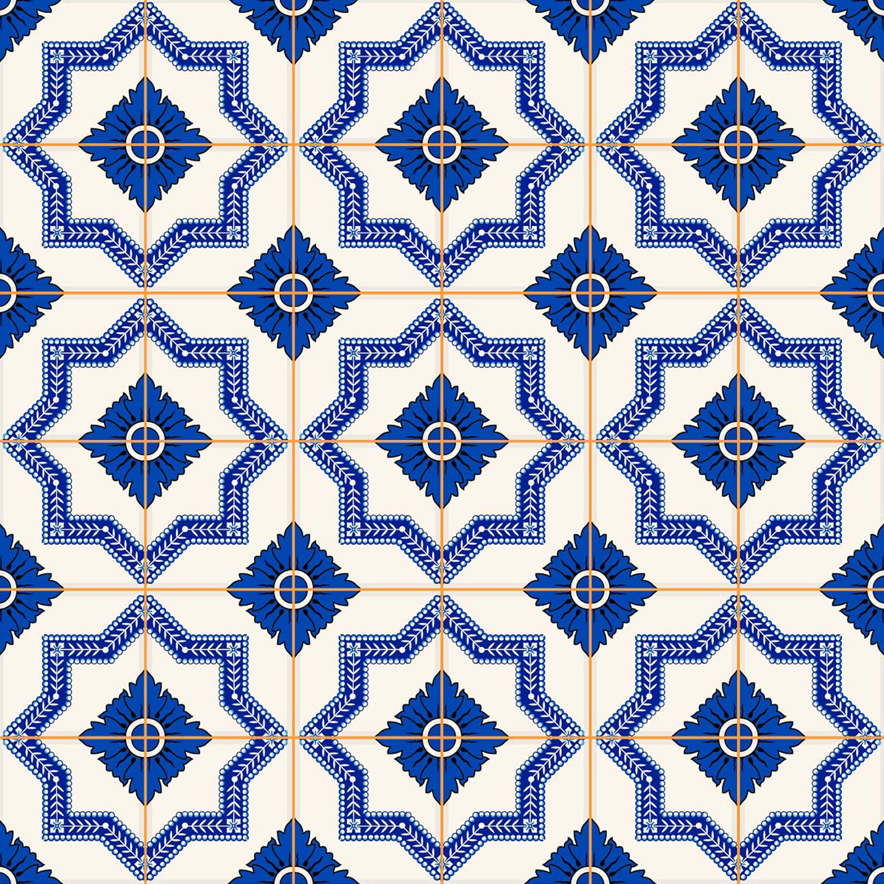 Poromoro Spanish Portuguese Azulejo Style Peel and Stick Backsplash Tile Stickers Set of 16 pcs (5.9, 53)