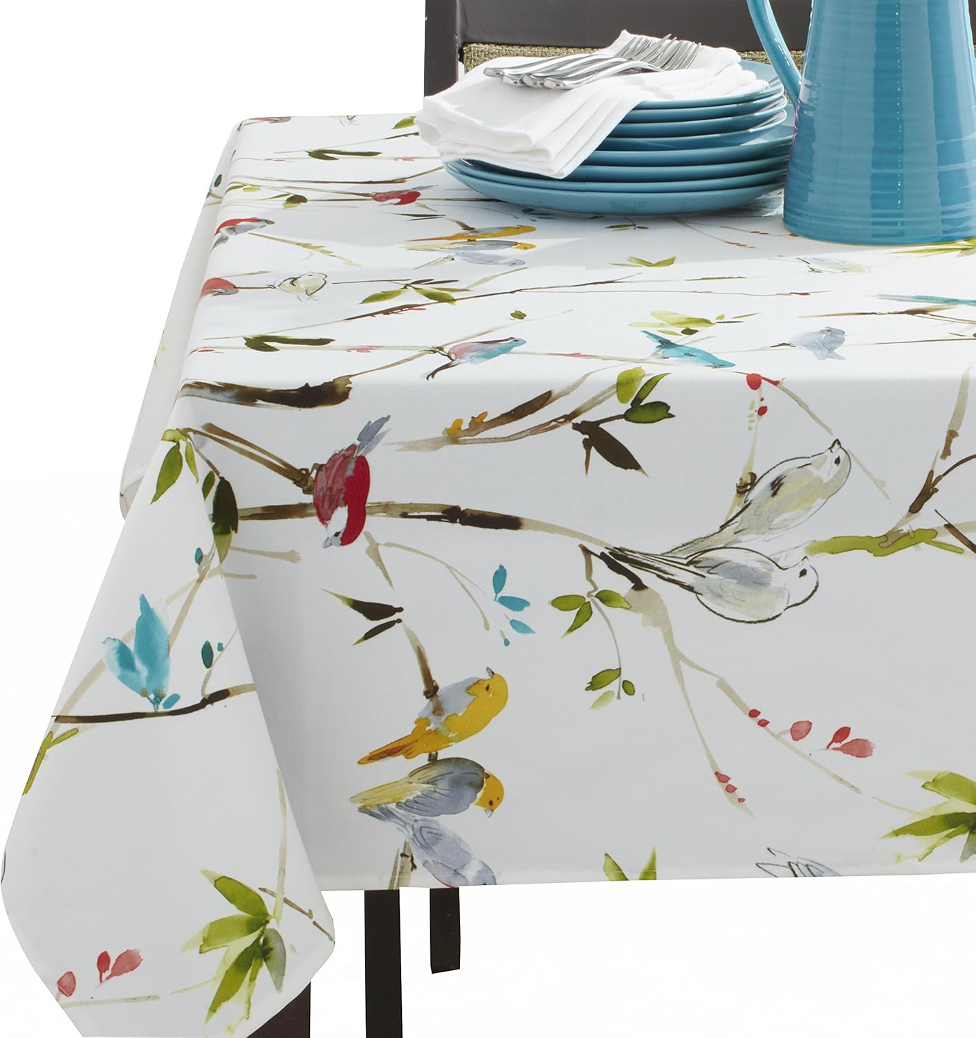 Benson Mills Spring Menagerie Indoor Outdoor Spillproof Tablecloth