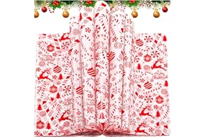 KVCSYAW 100 Pcs Christmas Wax Paper Sheets for Food, Sandwich Wrap Paper Deli Wraps, Waterproof Oil-proof Picnic Basket Liners with Snowflakes Candy Pattern for Kitchen Handmade Food(White)