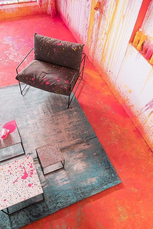 Kare Design Teppich Abstract Hellblau Grosser Wohnzimmerteppich