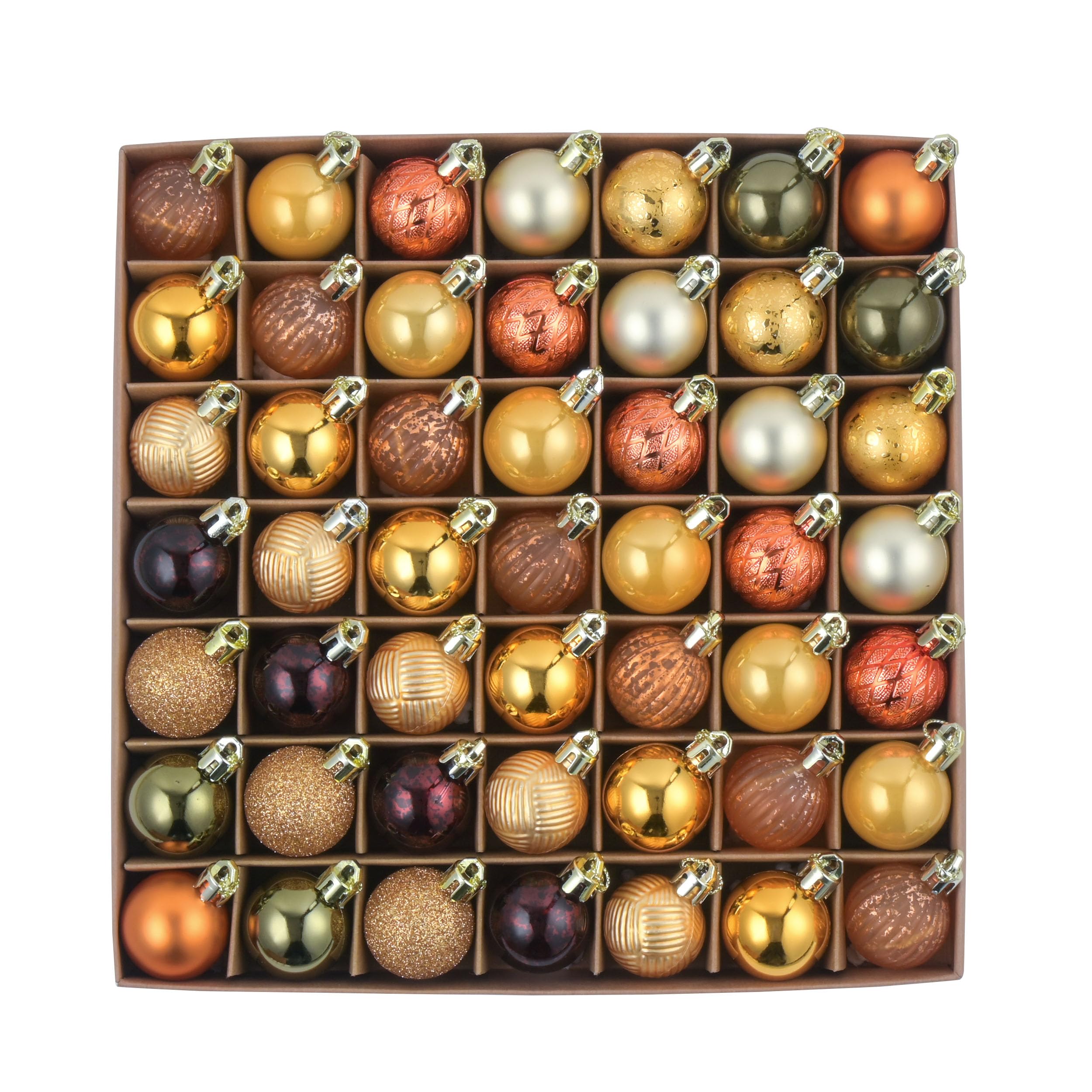 Photo 1 of DecorbyHannah Mini Fall Ornaments Decorations for Tree, 49ct 1.18inch Autumn Thanksgiving Tree Ornament Set, Small Gold Orange Shatterproof Hanging Harvest Ball Ornament for Home Indoor Table Decor