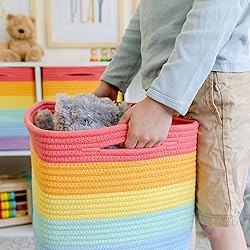 NaturalCozy Storage Cubes 11 Inch Cotton Rope Woven
