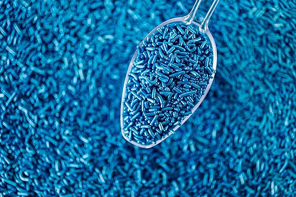 SHIMMER PEARLIZED BLUE SPRINKLES-DAIRY FREE,GLUTEN FREE,EGG FREE,VEGAN,SOY FREE,NUTS FREE,KOSHER,LARGE,BULK CANDY,CUPCAKE,COOKIES AND CAKE TOPPER,JIMMIES,