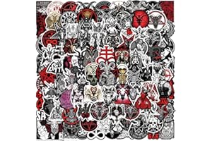 100PCS Gothic Stickers, Black and White Horror Goth Stickers Set for Journals, Water Bottles and Skateboards, Vinyl Waterproo