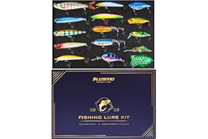 PLUSINNO Fishing Lures kit, Bass Fishing Lures for Freshwater，Fishing Gear Set 2025 Christmas Fishing Gifts for Men, Fishermen, Angler