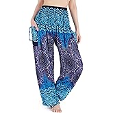 Lannaclothesdesign Harem Pants Women High Waist Bohemian Yoga Pants with Pockets - Boho Hippie Clothes