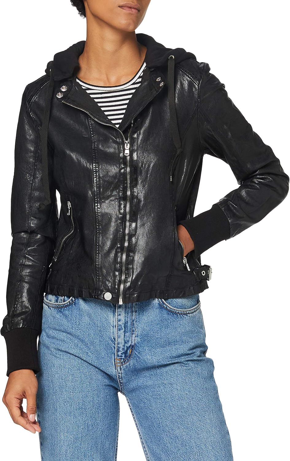 Freaky Nation Women's Glance Upfn Leather Jacket Amazon.co.uk Clothing
