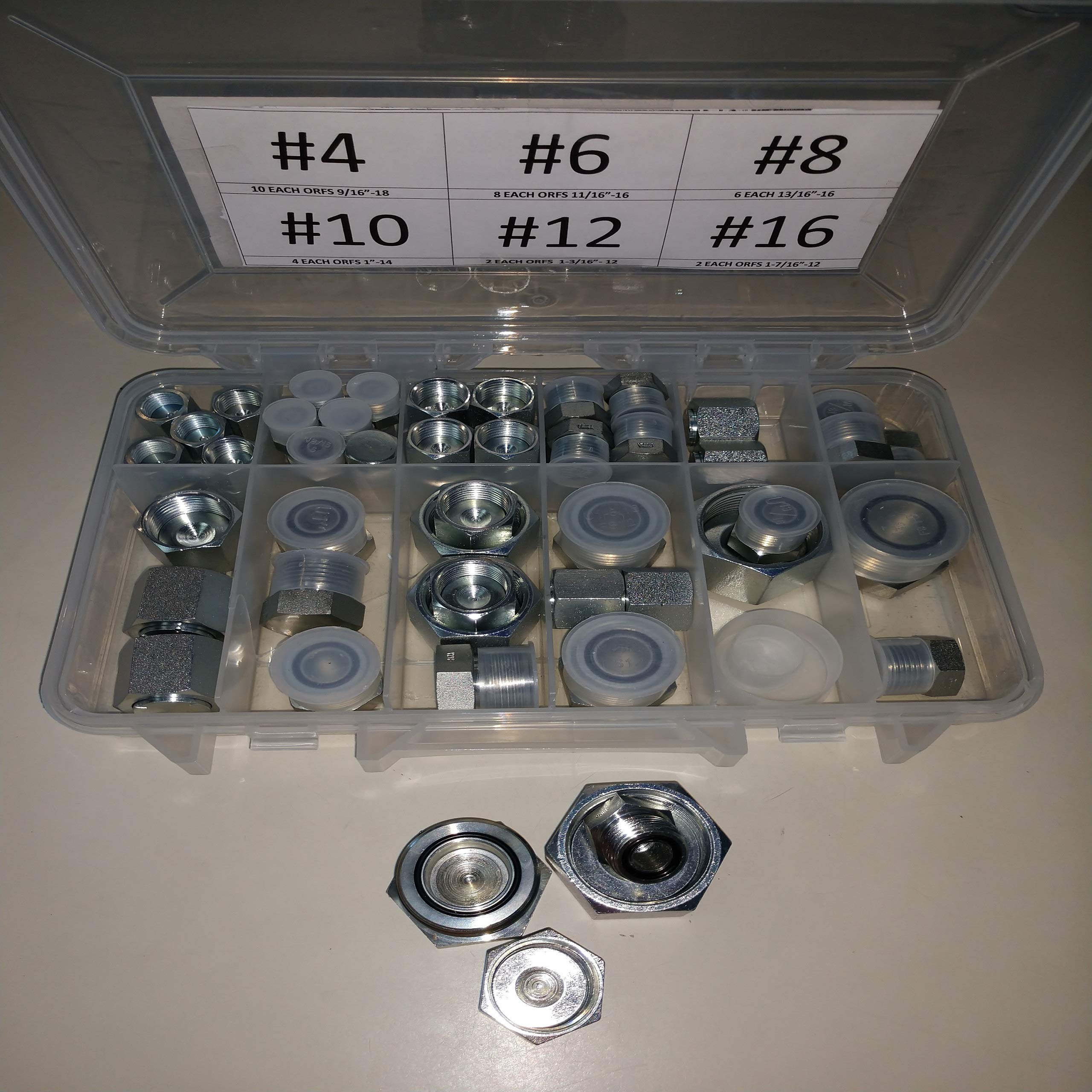 SCHMIDT HYDRAULIC 64 Pcs Lot JIC Hydraulic Adapter + 64 Pcs Lot ORFS O