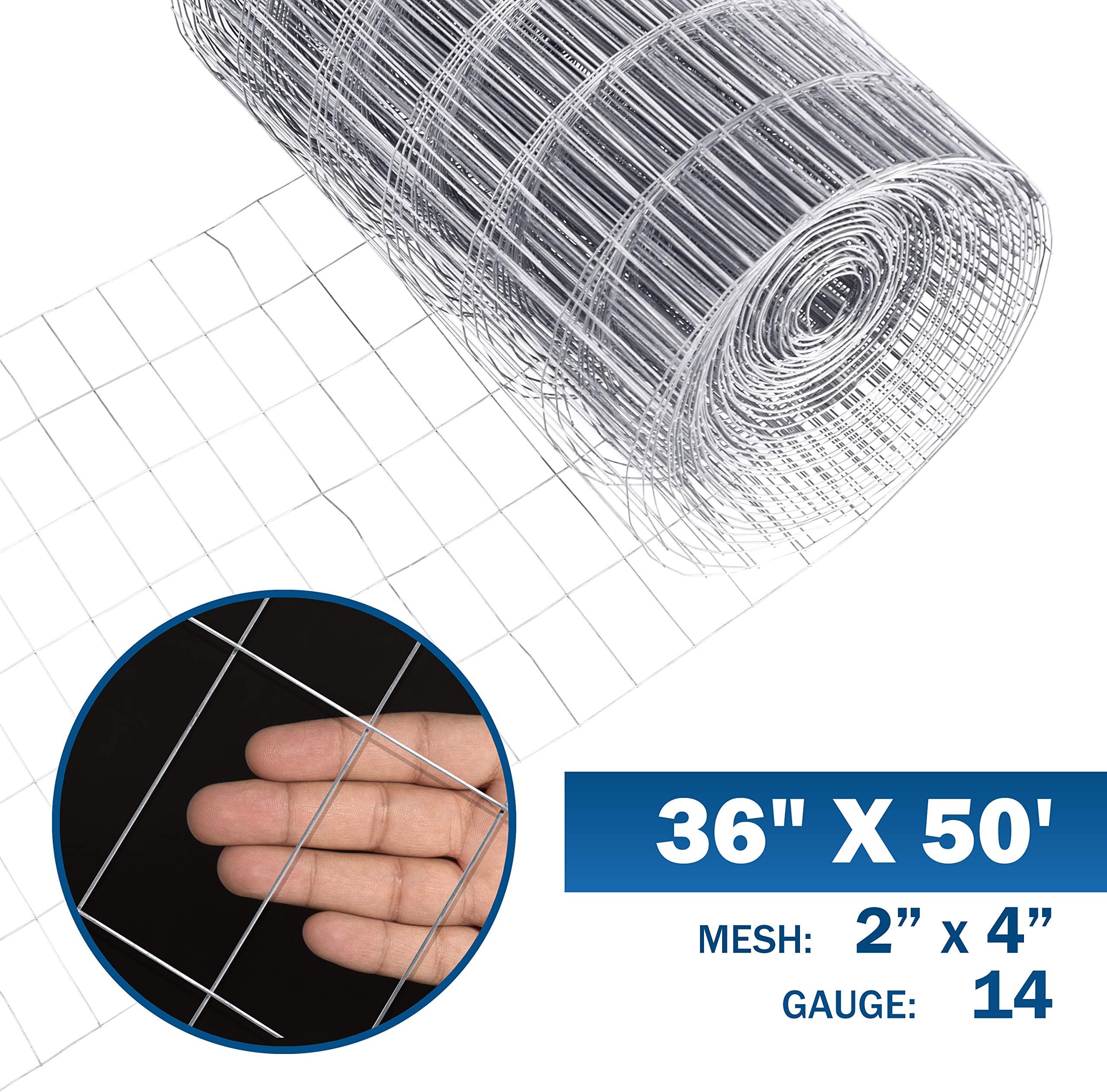 Fencer Wire 14 Gauge Galvanized Welded Wire Mesh Size 2 inch by 4 inch