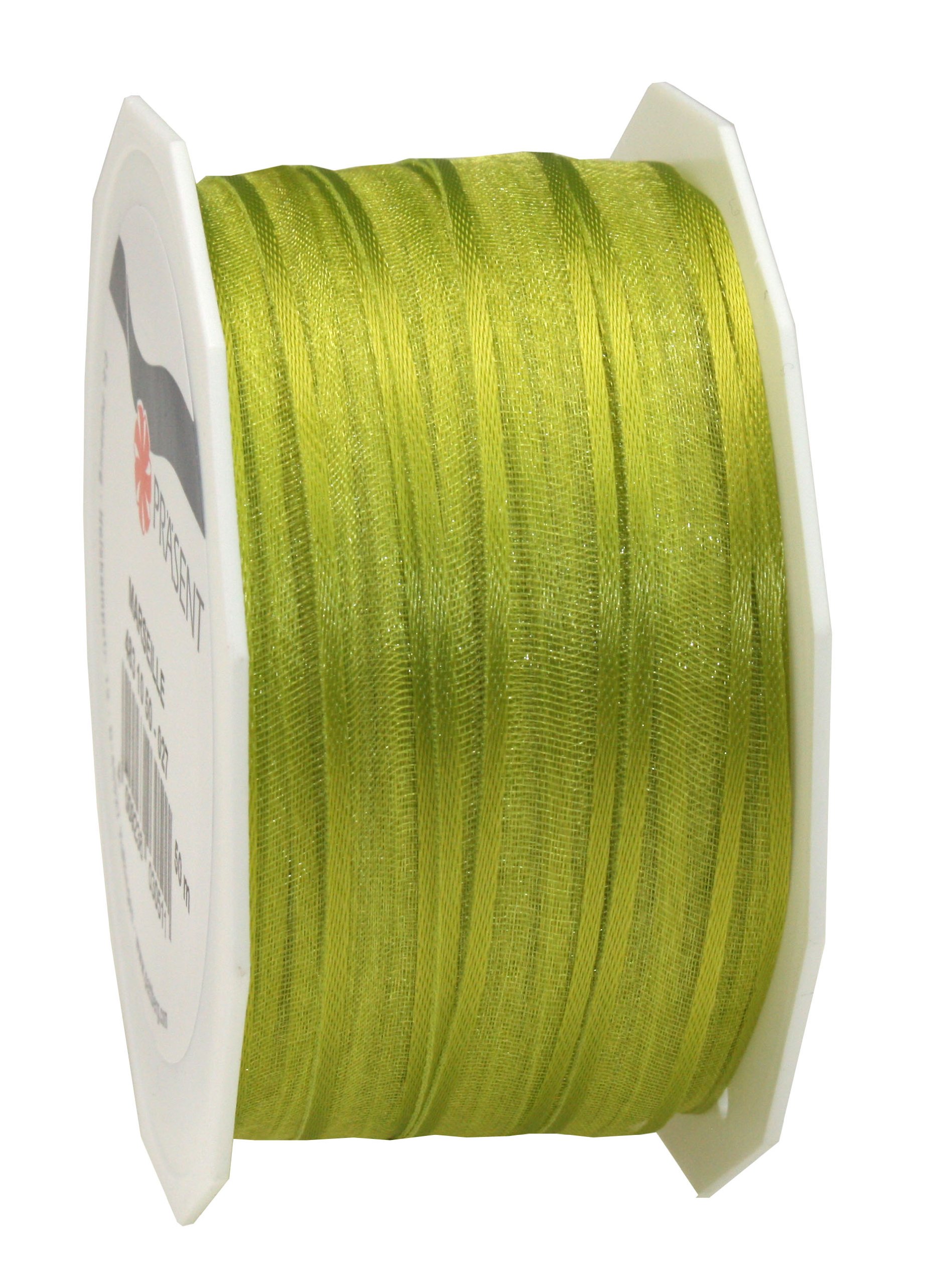 C.E. Pattberg Präsent - Marseille Wired Organza Ribbon Lime Green 10 mm width, 50 m length — image 1