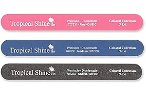 Tropical Shine 8.5 Inches Nail Files For Natural and Acrylic Nails. 3 pcs.
