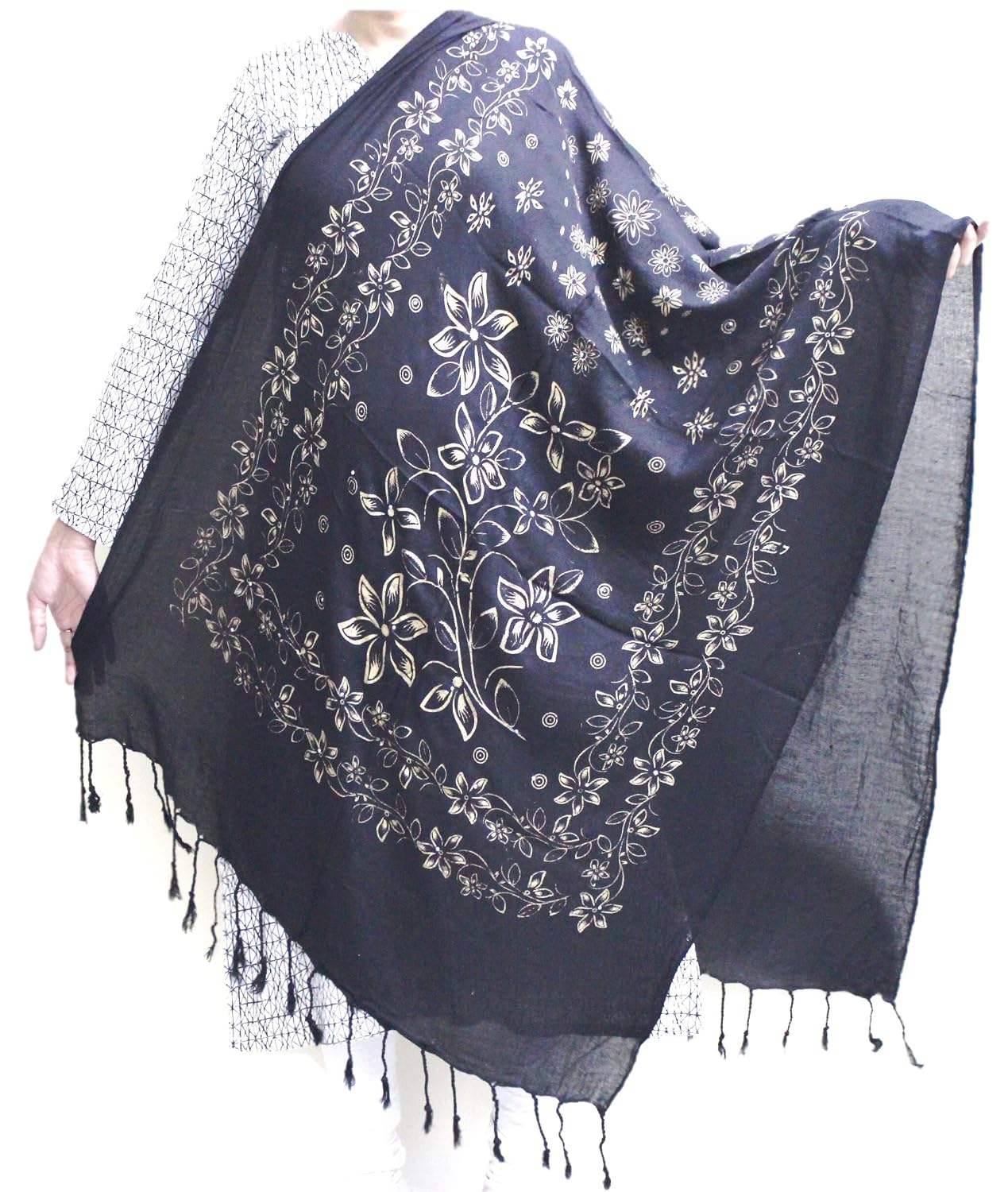 style veda all season stole scarf dupatta (black)