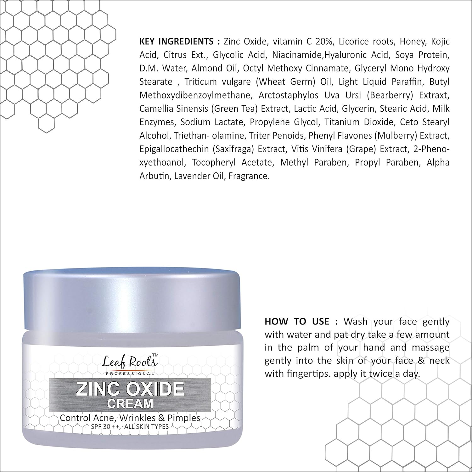 zinc oxide cream for acne