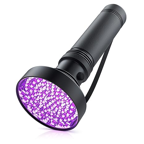 Brandson - Linterna LED UV de luz Negra de 100 LED ...