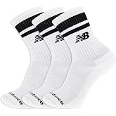 New Balance Unisex Adult Organic Cotton Crew &amp; Mid-Crew Socks, 3 Pairs | Men's and Women's, Arch Support, Cool and Dry Moisture Wicking, Cushioned Comfort, Odor Resistant, Smooth Toe Seam