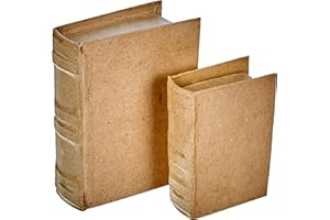 Creativ Create Crafts 265661 6 x 9 x 2 cm Papier Mache Books 2 Assorted, Brown