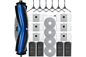 Bluearks 22Pcs Accessories Kit,Compatible with Ecovacs Deebot T50 Pro Omni/T50 Omni,T50 Pro Vacuum Cleaner Accessories Kit,1 Main Brush 4 Mop Pads 4 Hepa Filters 6 Side Brush 6 Vacuum Bags