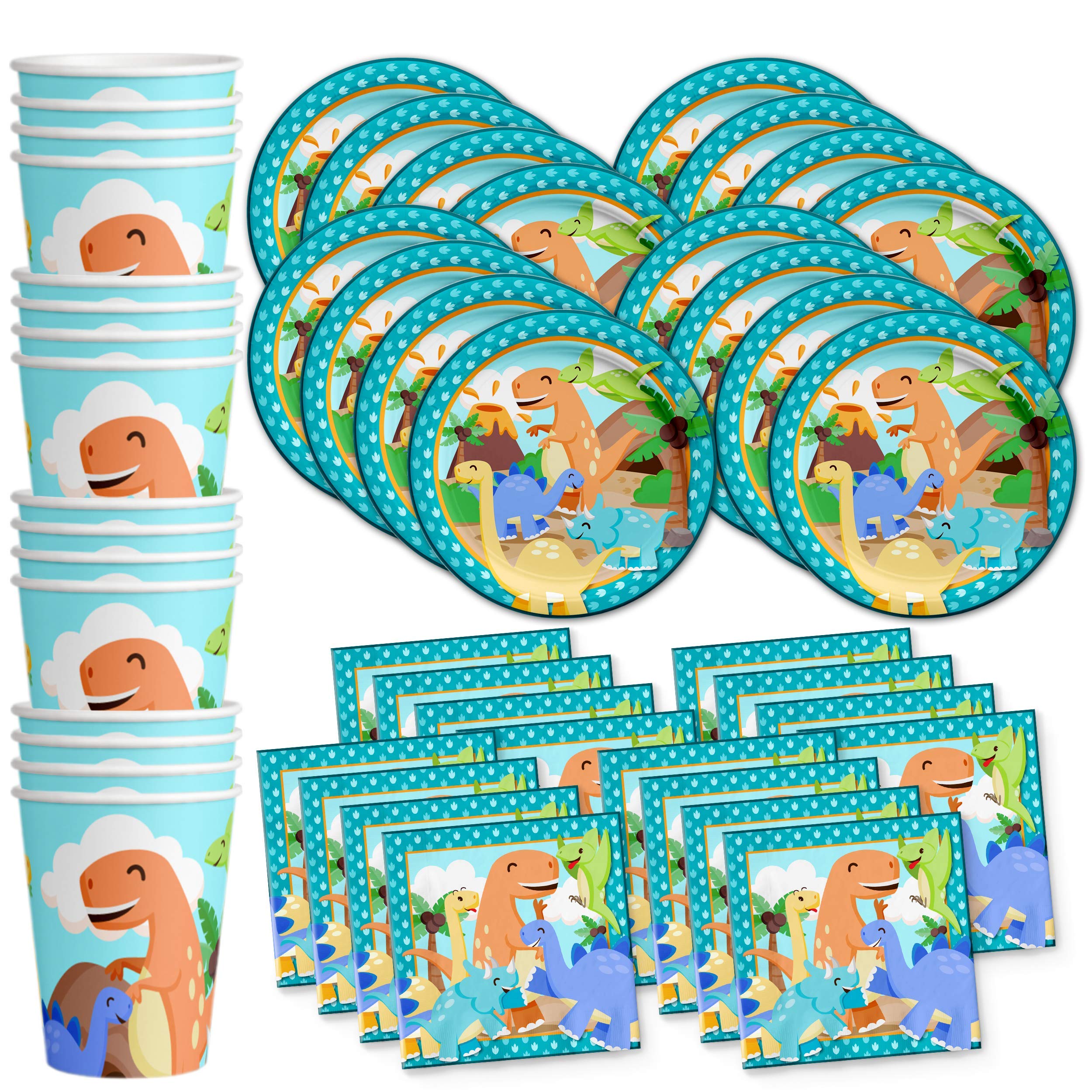 Little Dino Dinosaur Birthday Party Supplies Set Plates Napkins Cups