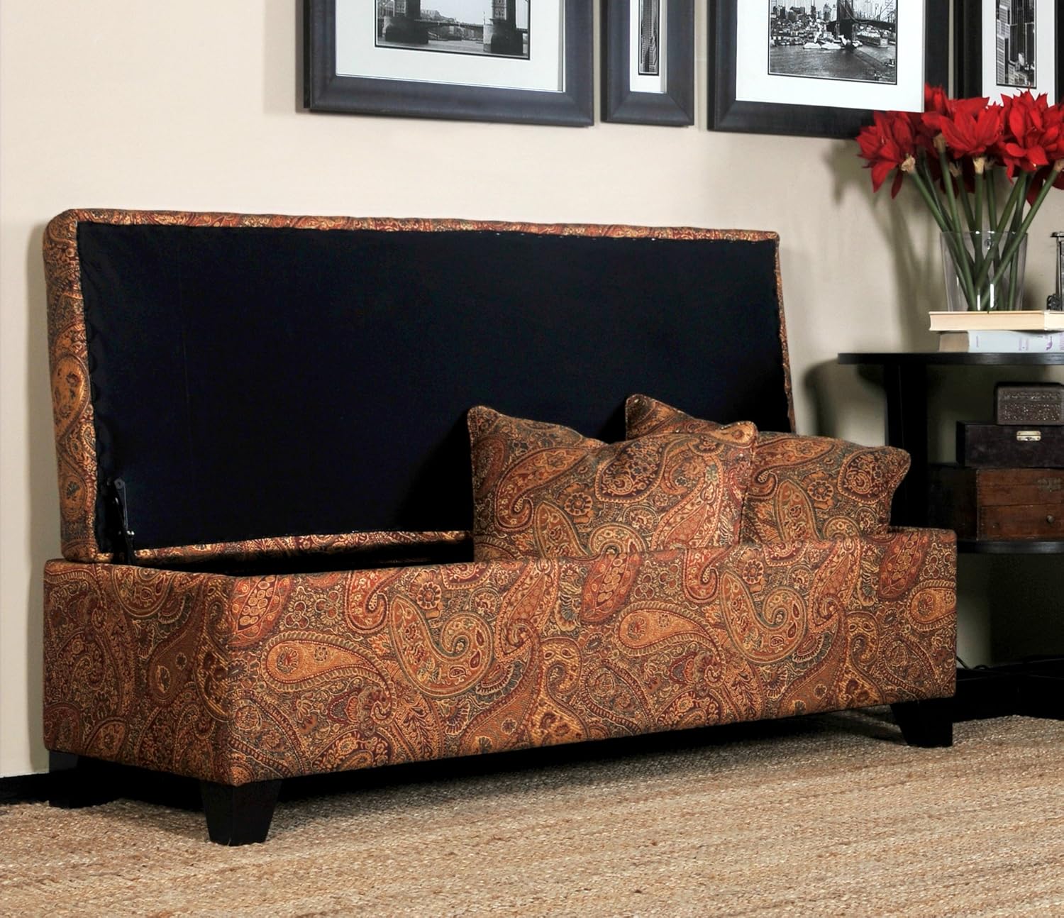 Daily things Ottoman Storage Bench Window Seating Vintage Furniture Eco Friendly
