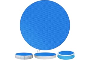 LOYALA Solar Pool Cover, 16 mil Pool Solar Blanket with Bubbles, Heat Retaining Solar Cover for Outdoor Hot Tubs Swimming Pools (Blue, 6FT Round)