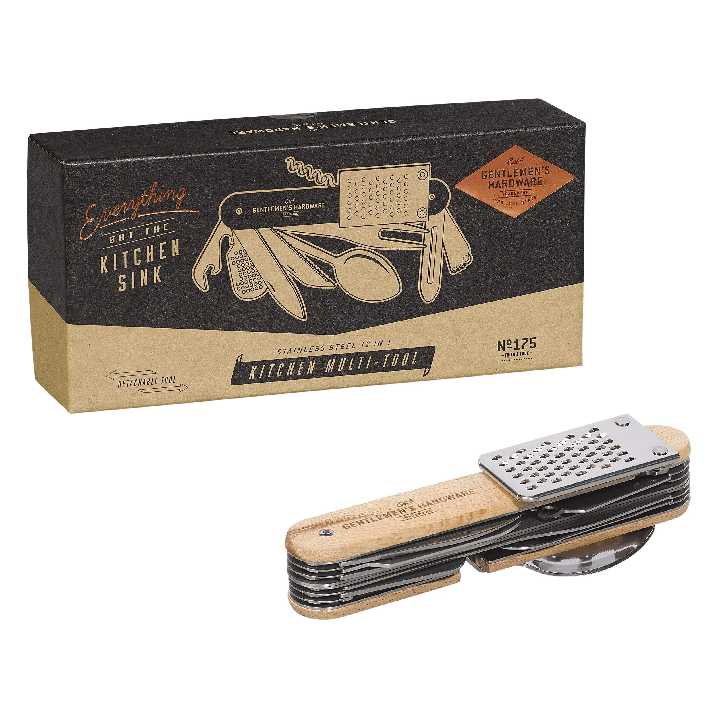 Gentlemen's Hardware Kitchen Multi-Tool, Silver, 4 x 16 x 4.5 cm