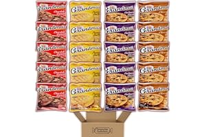 Grandma's Cookies Variety Pack - 5 Individually Sealed 2.5 Ounce Bags of Each Flavor - Chocolate Brownie, Peanut Butter, Chocolate Chip and Oatmeal Raisin - 20 In All - In Cornershop Confections Box
