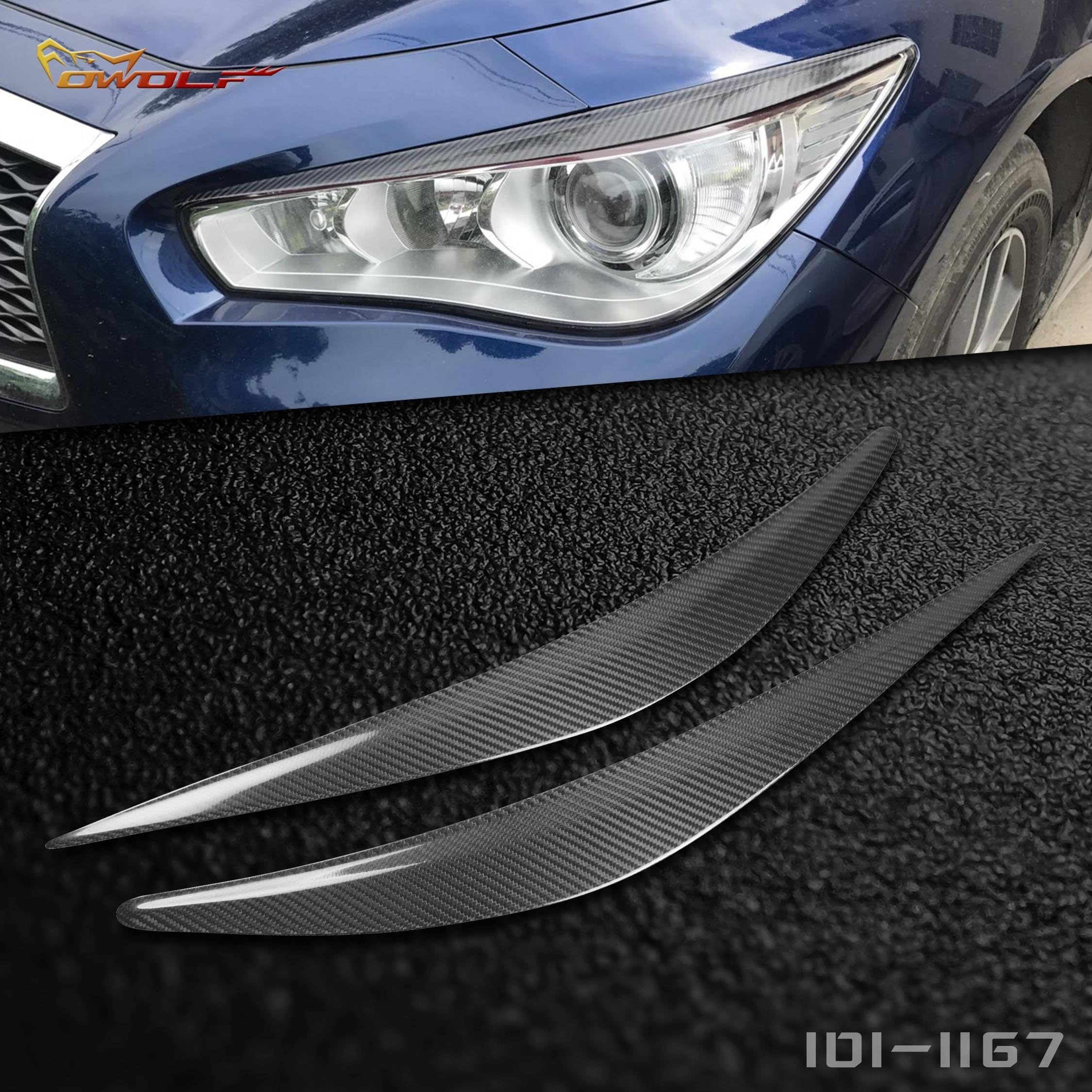 Carbon Fiber Eyebrow Eyelid of Headligh Covers