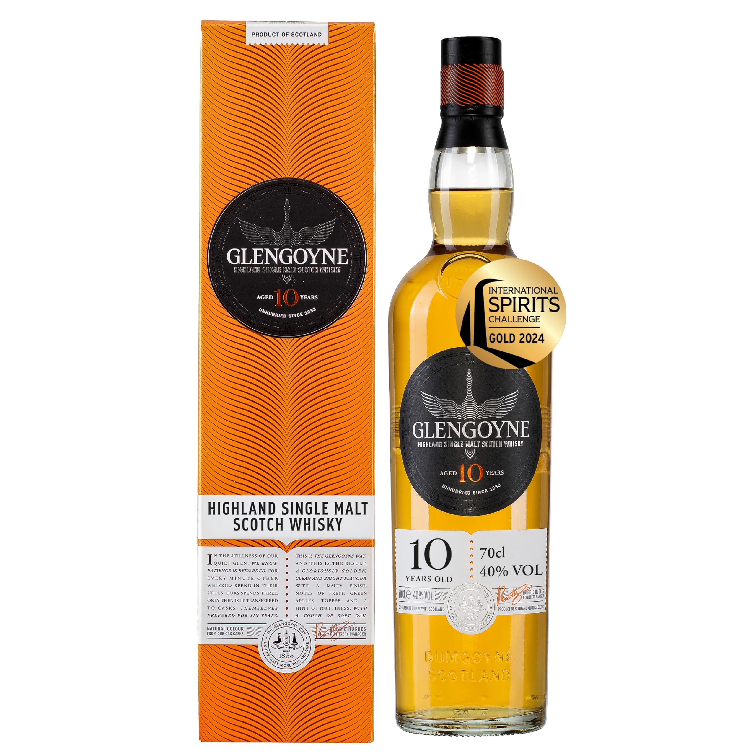 Glengoyne 10 Jahre Single Malt Scotch Whisky mit Geschenkverpackung (1 x 0,7 l)