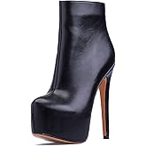 Petit Cadeau Jodi - Women's Trendy & Sexy Rounded Toe ankle boots with side zipper and velvet inner lining featuring 6" Stiletto High Heels & 2" Platform. Handmade to perfection.