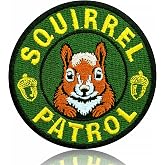 Squirrel Patrol Patch, Animal 3 Inches Sew On, Iron On Funny Squirrel Animals Embroidered Patches for Backpack, Jacket, Hat, Jeans DIY Uniform Clothes Gift for Men Women Kids Size 3 Inch