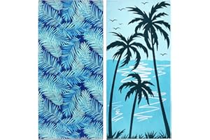 PY SUPER MODE 2 Pack Oversized Microfiber Pool Towel, 75'x 35', Sand-Free, Quick Drying, Super Absorbent