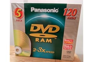 Panasonic 5 x 47GB DVD-RAM Discs, Green, DVD