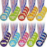 Gejoy Award Medals Assortment Medals for Awards for Kids Award Medals Assortment Style Plastic Winner Award Medals for Kids Sports Talent Show Gymnastic Birthday Party Favors